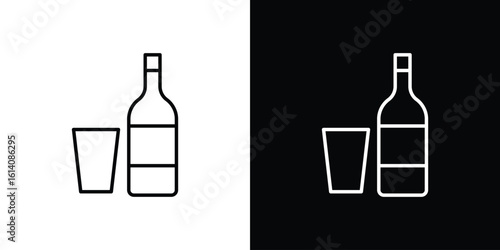 Vodka icon. Simple flat symbol. Perfect Black outline pictogram illustration