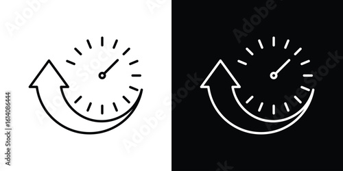 Uptime and downtime icon. Simple flat symbol. Perfect Black outline pictogram illustration