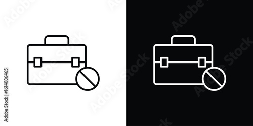 Unemployment icon. Simple flat symbol. Perfect Black outline pictogram illustration
