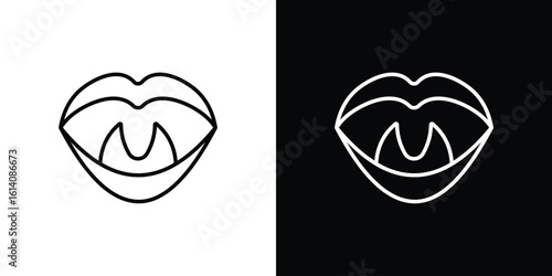 Tonsillitis icon. Simple flat symbol. Perfect Black outline pictogram illustration