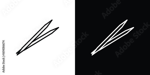 Toothpick icon. Simple flat symbol. Perfect Black outline pictogram illustration