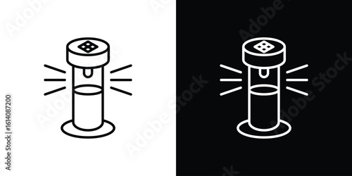 Solar Garden Light lamp icon. Simple flat symbol. Perfect Black outline pictogram illustration