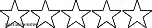 Set of outline five star icon collection. black star symbol. design in modern style. Illustration.
