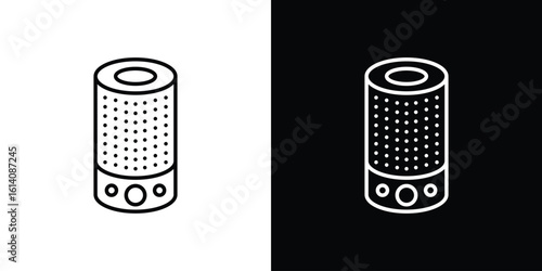 Smart speaker icon. Simple flat symbol. Perfect Black outline pictogram illustration