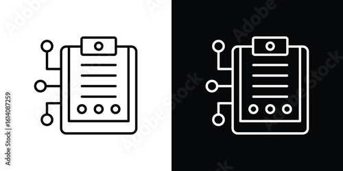 Smart contract icon. Simple flat symbol. Perfect Black outline pictogram illustration