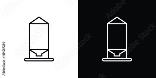 Silo icon. Simple flat symbol. Perfect Black outline pictogram illustration
