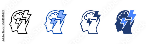 Brainstorm icon set multiple style collection