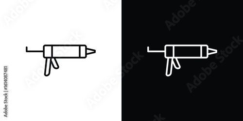 Sealants gun icon. Simple flat symbol. Perfect Black outline pictogram illustration