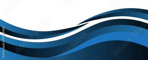 Vector blue line background curve element with white space for text and message design, overlapping layers, vector eps 10