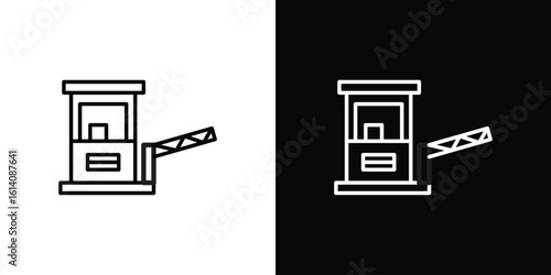 Road toll icon. Simple flat symbol. Perfect Black outline pictogram illustration