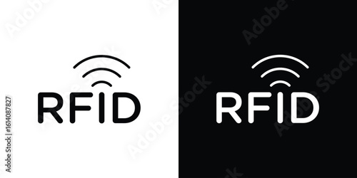 RFID icon. Simple flat symbol. Perfect Black outline pictogram illustration