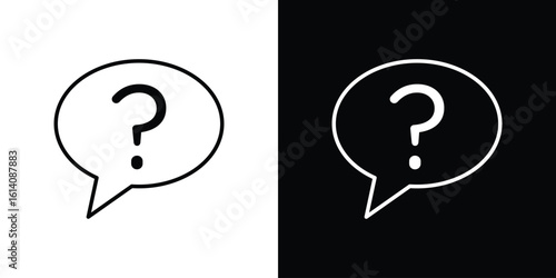 Question icon. Simple flat symbol. Perfect Black outline pictogram illustration