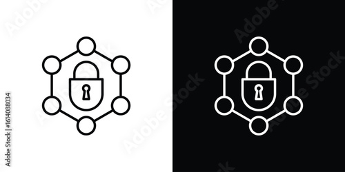 Private network icon. Simple flat symbol. Perfect Black outline pictogram illustration
