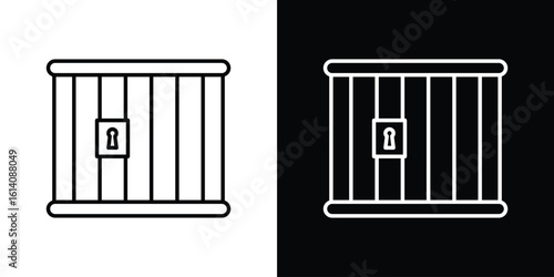 Prison icon. Simple flat symbol. Perfect Black outline pictogram illustration