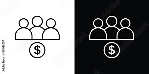 Ponzi scheme icon. Simple flat symbol. Perfect Black outline pictogram illustration