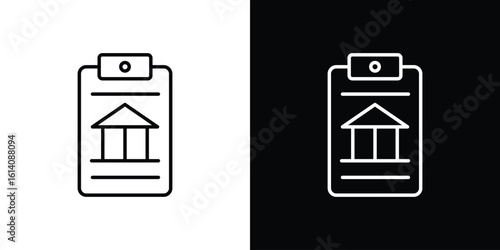 Policy icon. Simple flat symbol. Perfect Black outline pictogram illustration