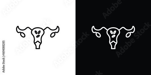 Pelvic inflammatory disease icon. Simple flat symbol. Perfect Black outline pictogram illustration