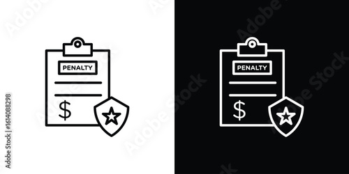 Penalty icon. Simple flat symbol. Perfect Black outline pictogram illustration