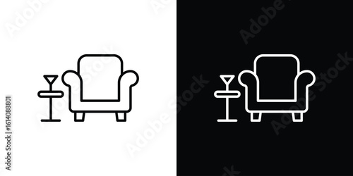 Lounge icon. Simple flat symbol. Perfect Black outline pictogram illustration