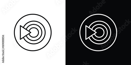 Livestream icon. Simple flat symbol. Perfect Black outline pictogram illustration