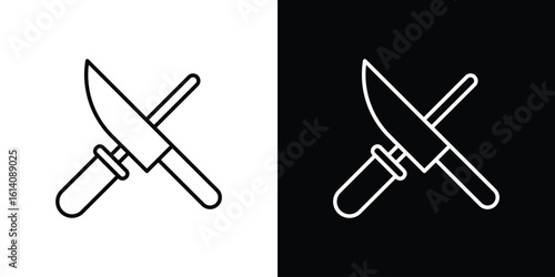 Knife sharpener icon. Simple flat symbol. Perfect Black outline pictogram illustration