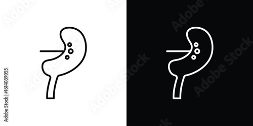 Kidney disease icon. Simple flat symbol. Perfect Black outline pictogram illustration
