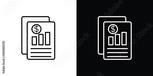 Income statement icon. Simple flat symbol. Perfect Black outline pictogram illustration