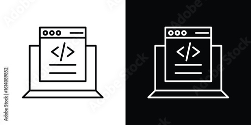 Front end icon. Simple flat symbol. Perfect Black outline pictogram illustration