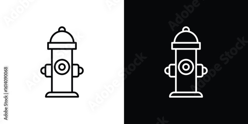 Fire hydrant icon. Simple flat symbol. Perfect Black outline pictogram illustration