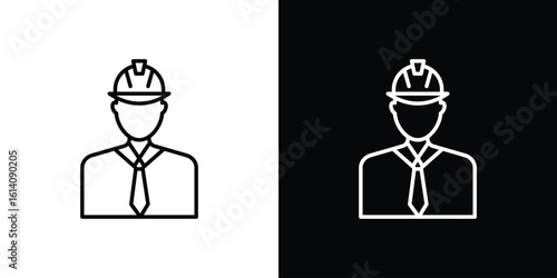 Engineer icon. Simple flat symbol. Perfect Black outline pictogram illustration