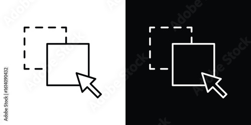 Drag and drop icon. Simple flat symbol. Perfect Black outline pictogram illustration