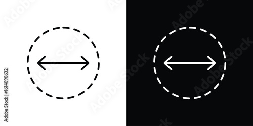 Diameter icon. Simple flat symbol. Perfect Black outline pictogram illustration
