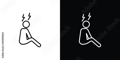 Depression icon. Simple flat symbol. Perfect Black outline pictogram illustration