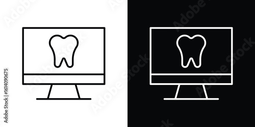 Dental X ray icon. Simple flat symbol. Perfect Black outline pictogram illustration