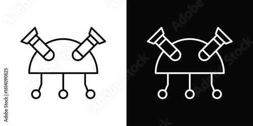 DOS icon. Simple flat symbol. Perfect Black outline pictogram illustration