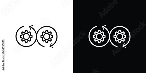 Devops icon. Simple flat symbol. Perfect Black outline pictogram illustration