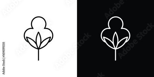 Cotton icon. Simple flat symbol. Perfect Black outline pictogram illustration