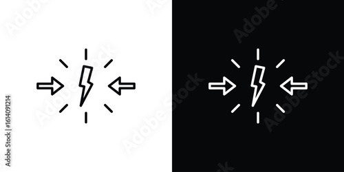 Conflict icon. Simple flat symbol. Perfect Black outline pictogram illustration