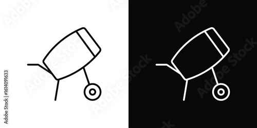 Cement mixer icon. Simple flat symbol. Perfect Black outline pictogram illustration