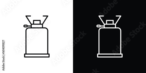 Camping gas icon. Simple flat symbol. Perfect Black outline pictogram illustration