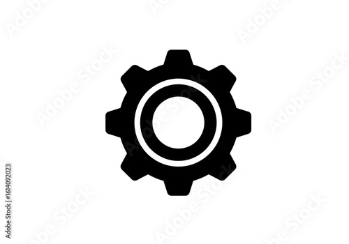 Illustration of a single gear with a central hole and multiple teeth on a plain white surface