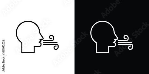 Breath icon. Simple flat symbol. Perfect Black outline pictogram illustration