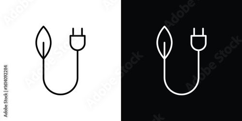 Biomass energy icon. Simple flat symbol. Perfect Black outline pictogram illustration