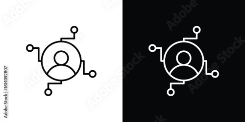 Affiliate marketing icon. Simple flat symbol. Perfect Black outline pictogram illustration