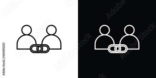 Affiliate link icon. Simple flat symbol. Perfect Black outline pictogram illustration