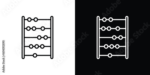Abacus icon. Simple flat symbol. Perfect Black outline pictogram illustration