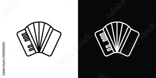Accordion icon. Simple flat symbol. Perfect Black outline pictogram illustration
