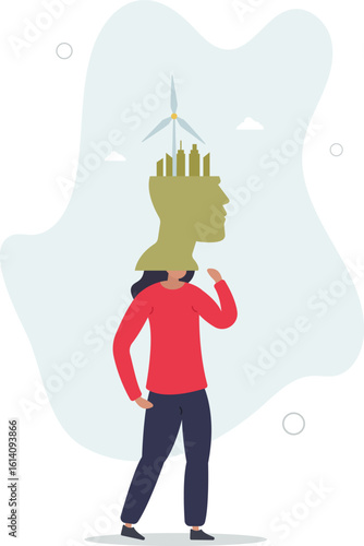 Green thinking as sustainable and ecological lifestyle .human life.