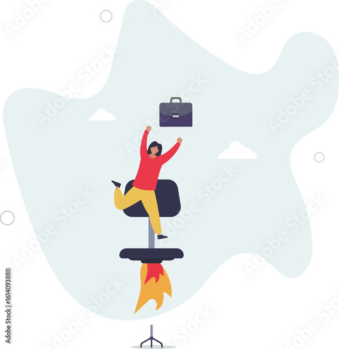 Boost your career development, job promoted to higher position or start new opportunity and motivation to succeed concept,human life.
