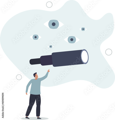 Search for opportunity, business vision, success direction or finding new employee, career future,human life.